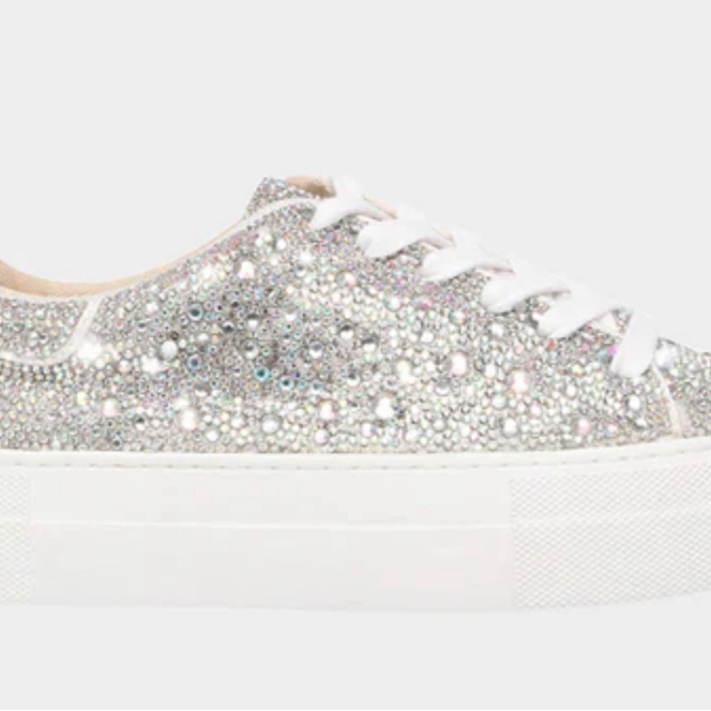 Betsy Johnson Rhinestone Platform Sneakers SZ 9M